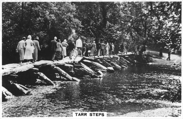 Tarr Steps, across the River Barle in Exmoor, Somerset, 1937. Artist: Unknown