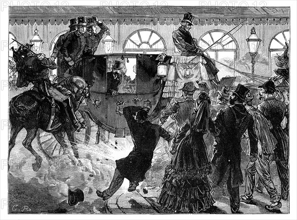 'Attempted Assassination of the Emperor of the French', 28 April 1855. Artist: Unknown