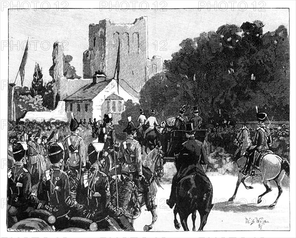 Arrival of Queen Victoria at Kelso, Scotland, 1887.Artist: William Barnes Wollen