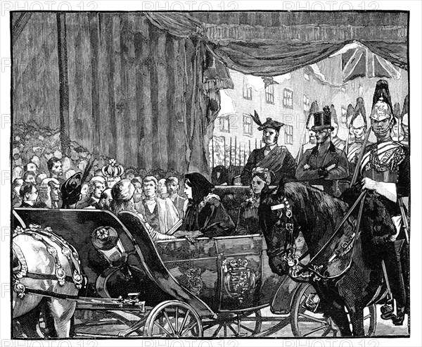 Queen Victoria opening Blackfriars Bridge, London, 1869. Artist: Unknown