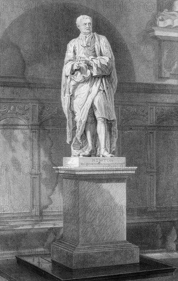 Statue of Sir Isaac Newton, English mathematician, astronomer and physicist, 19th century.Artist: John Le Keux