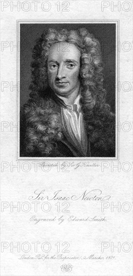 Sir Isaac Newton, English mathematician, astronomer and physicist, (1821).Artist: Edward Smith