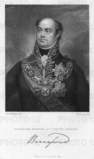 William Beresford, 1st Viscount Beresford, British soldier and politician, 1830.Artist: Peltro William Tomkins