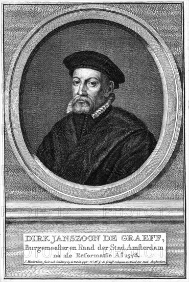 Dirk Janszoon de Graeff, 16th century Mayor of Amsterdam, (18th century). Artist: Jacobus Houbraken