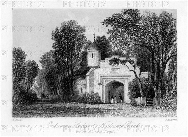 Entrance Lodge to Norbury Park on the Dorking Road, Surrey, 19th century.Artist: B Radclyffe