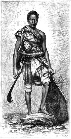 'A young Dahomian, Guinea', c1870s.Artist: E Ronjat