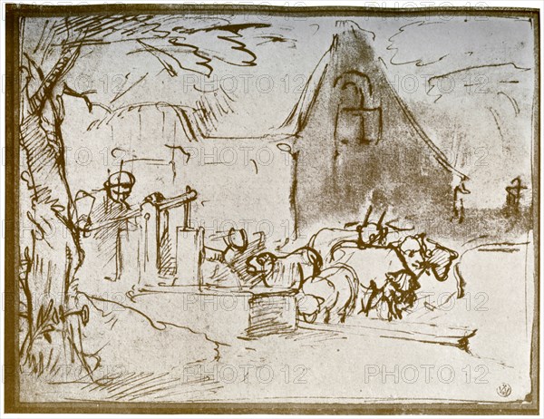 A farmyard scene, 1913.Artist: Rembrandt Harmensz van Rijn