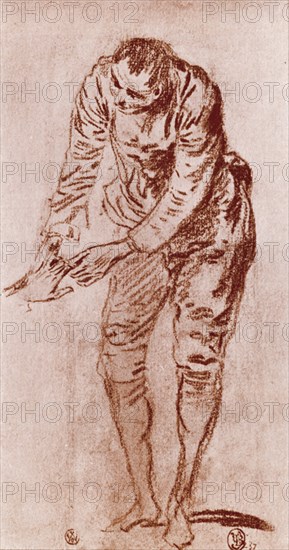 A study in Sanguine, 1913.Artist: Jean-Antoine Watteau