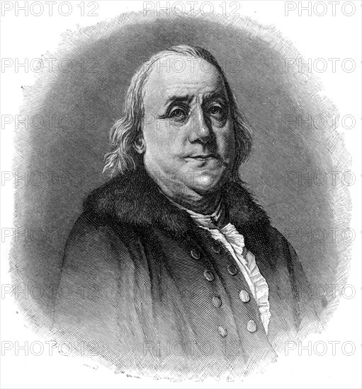 Benjamin Franklin, 18th century American scientist, inventor and statesman, (1901). Artist: Unknown