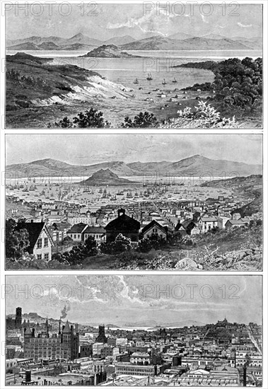 San Francisco in November, 1848, 1858 and the end of the 19th century, (1901). Artist: Unknown
