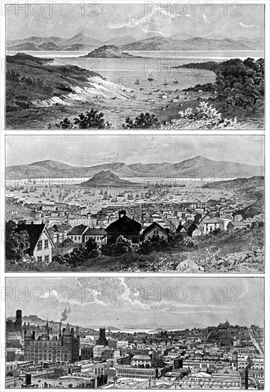 San Francisco in November, 1848, 1858 and the end of the 19th century, (1901). Artist: Unknown