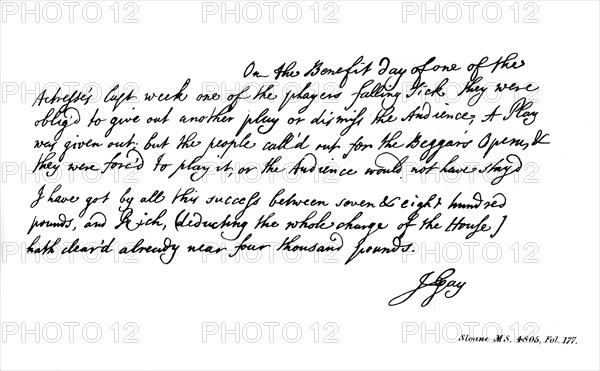Part of a letter from John Gay to Dean Swift, c1728, (1840).Artist: John Gay