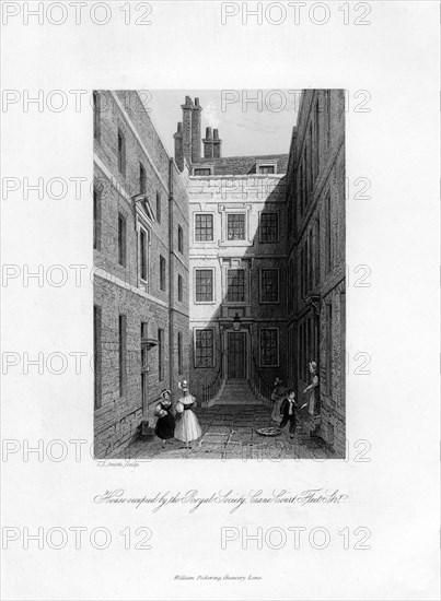 House occupied by the Royal Society, Crane Court, Fleet Street, 1678-1760, (1840). Artist: C J Smith