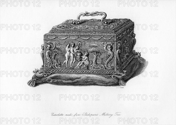 Carved cassolette made from the wood of Shakespeare's mulberry tree, c18th century, (1840). Artist: C J Smith