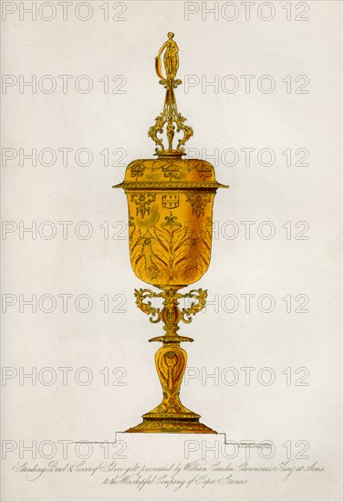 Standing bowl and cover of silver gilt, 1840. Artist: Robert Blemmell Schnebbelie