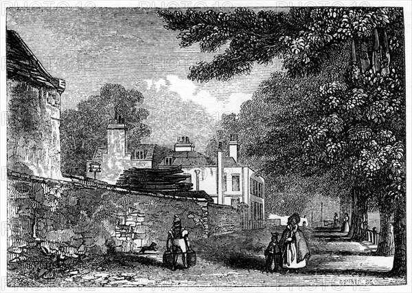 Upper Flask Tavern, Hampstead Heath, residence of George Steevens, 1840. Artist: Unknown