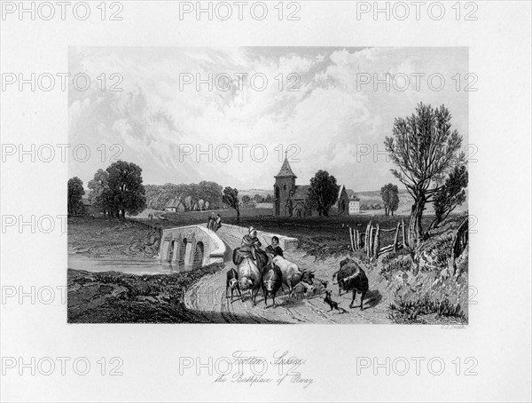 Trotton, Syssex, the birth place of Otway, 1840. Artist: C J Smith