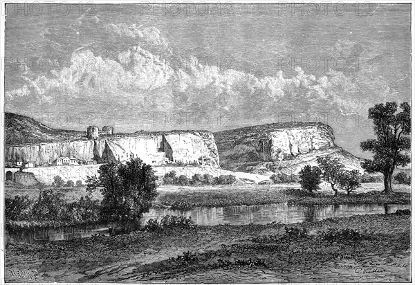 The rocks of Inkerman, Crimea, Ukraine, 19th century.Artist: Charles Barbant