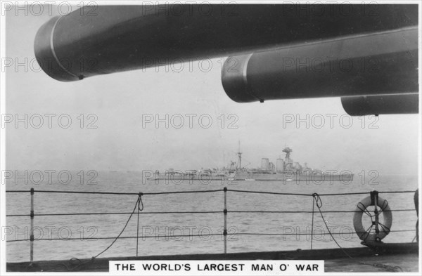 Battlecruiser HMS 'Hood', seen from HMS 'Nelson', 1937. Artist: Unknown