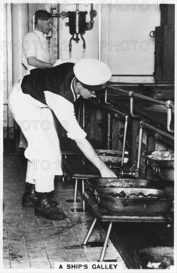 A ship's galley, 1937. Artist: Unknown