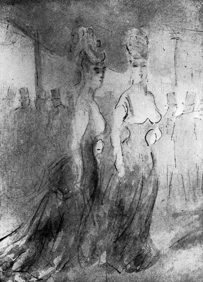 'Deux Elegantes', 19th century, (1930).Artist: Constantin Guys