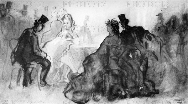 'At the Cabaret', 19th century, (1930).Artist: Constantin Guys