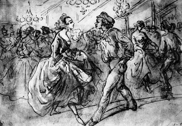 'At the Dance', 19th century, (1930).Artist: Constantin Guys