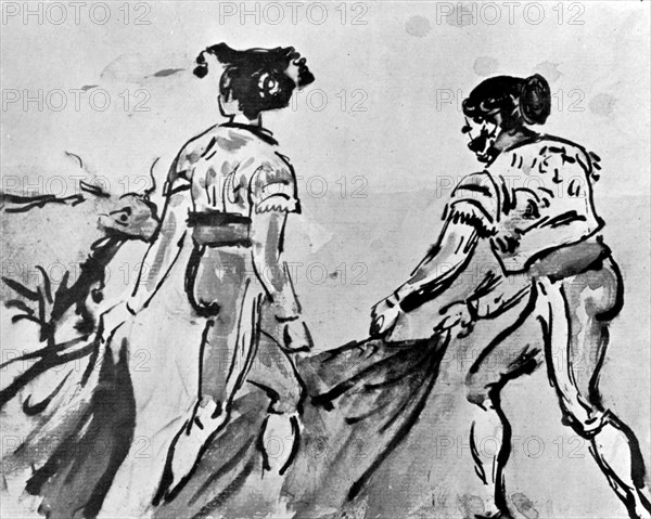 'The Bull Fight', 19th century, (1930).Artist: Constantin Guys