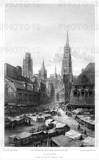 'Rouen, from La Haute Vieille Tour', 1820. Artist: Edward Finden