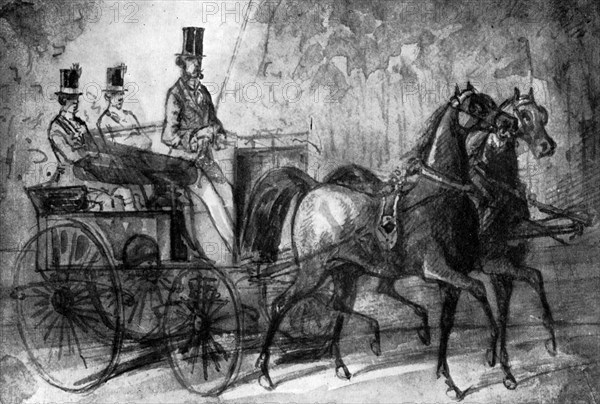 'A Dandy Driving', 19th century, (1930). Artist: Constantin Guys