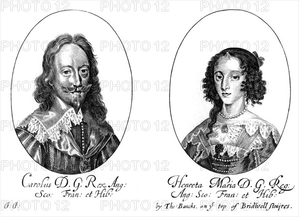 King Charles I (1600-1649) and Queen Henrietta Maria (1609-1669). Artist: Unknown
