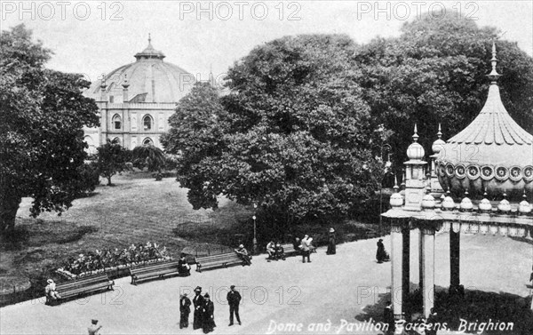 Dome and Pavilion Gardens, Brighton, early 20th century. Artist: Unknown