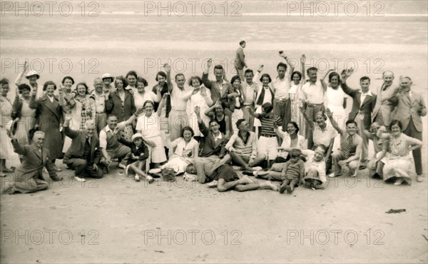 Sports day for the Gloucester Hotel party on La Publente Beach, Jersey, 1938. Artist: Unknown