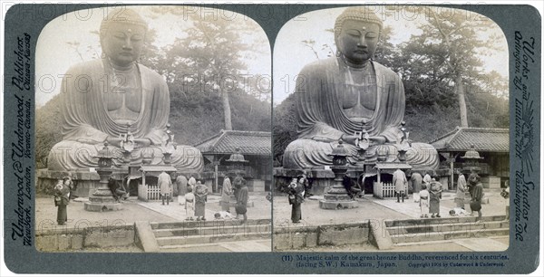 Great bronze Buddha, Kamakura, Japan, 1904. Artist: Underwood & Underwood