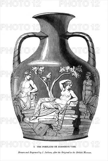 The Portland or Barberini Vase, 1843. Artist: J Jackson