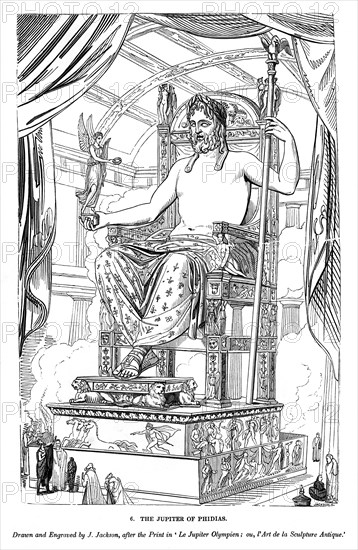 The Jupiter of Phidias, 1843. Artist: J Jackson