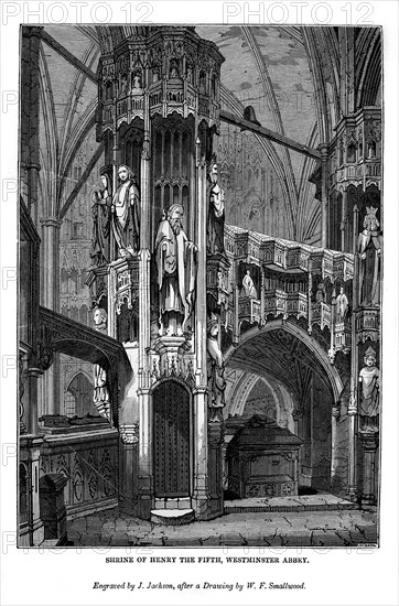 Shrine of Henry V, Westminster Abbey, 1843. Artist: J Jackson