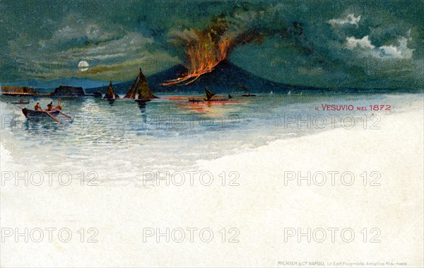 Vesuvius in 1872. Artist: Unknown