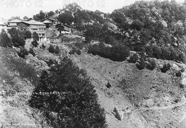 Sadar Bazar and Kalana Hill, Chakrata, 1917. Artist: Unknown