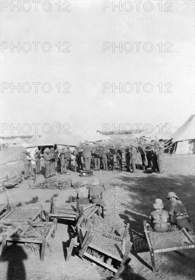 Army band practice, Howshera, 1917. Artist: Unknown