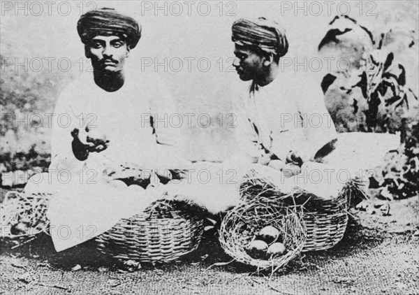 Hindu fruit sellers, India, 20th century. Artist: Unknown