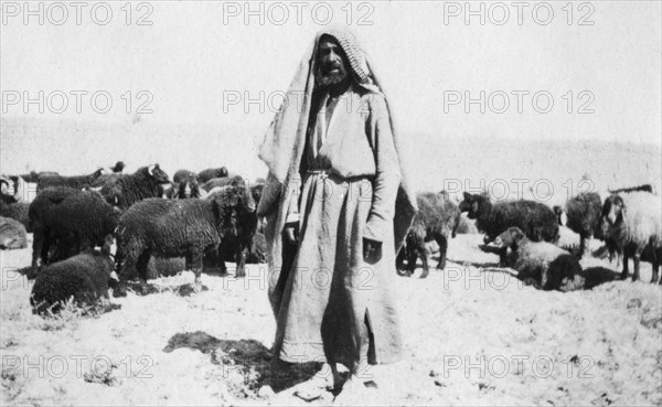 Arab shepherd, Kazimain area, Iraq, 1917-1919. Artist: Unknown