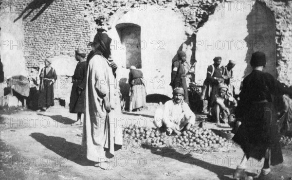 Fruit market, Baghdad, Iraq, 1917-1919. Artist: Unknown