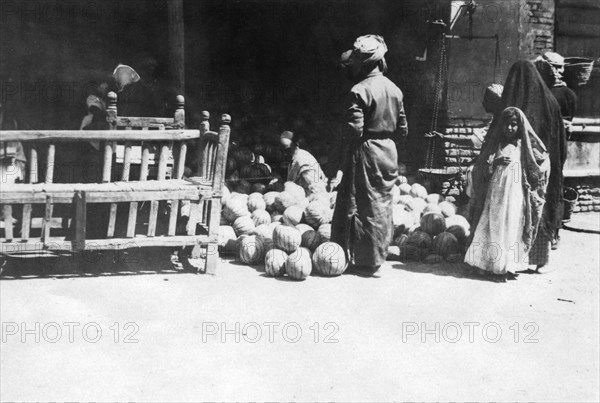 Fruit stall, Baghdad, Mesopotamia, WWI, 1918. Artist: Unknown