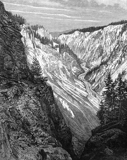 Grand Canyon, Yellowstone National Park, USA, 19th century.Artist: Taylor