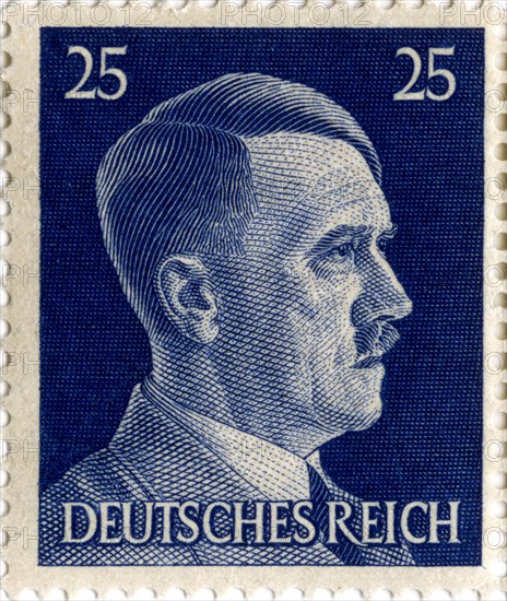 Postage stamp featuring Adolf Hitler (1889-1945), 1941-1942. Artist: Unknown