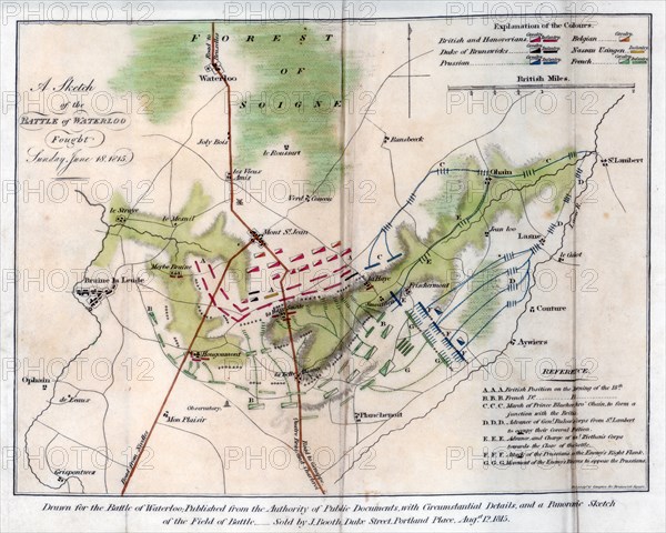 The Battle of Waterloo, 1815 (1816).Artist: J Booth