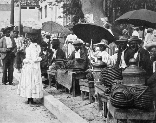 Rope tobacco sellers, Jamaica, c1905.Artist: Adolphe Duperly & Son