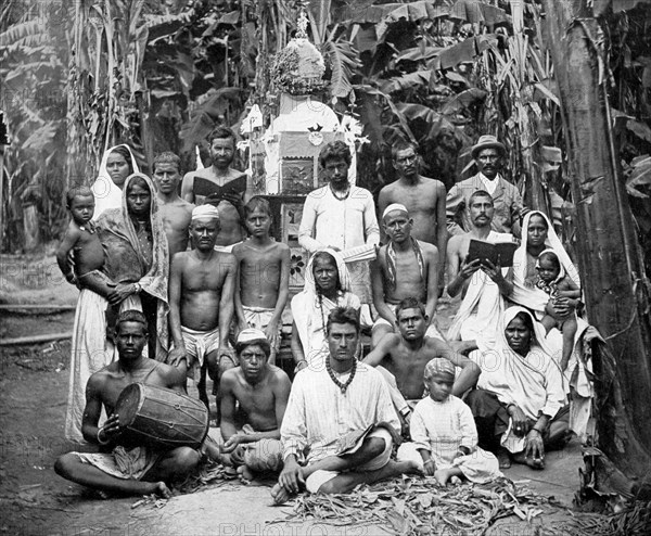 'Coolies at worship', Jamaica, c1905.Artist: Adolphe Duperly & Son