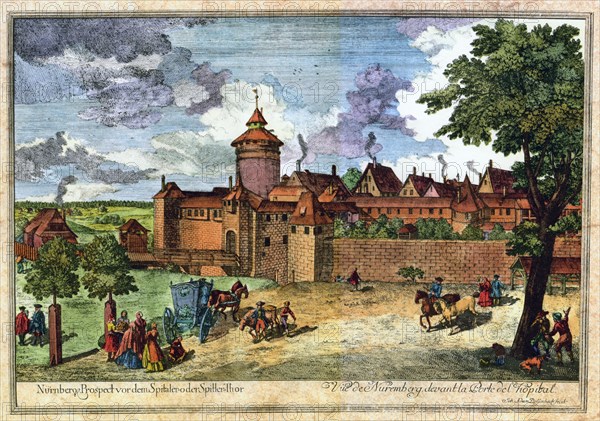Hospital gate, Nuremberg, Germany, 17th or 18th century.Artist: John Adam